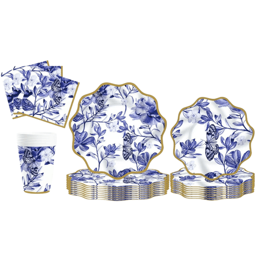 Set Carton Toile de Jouy 10 Personas, 40 Piezas