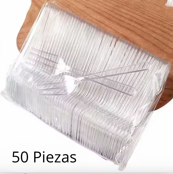 Tenedores Desechables Transparentes 100 Unidades