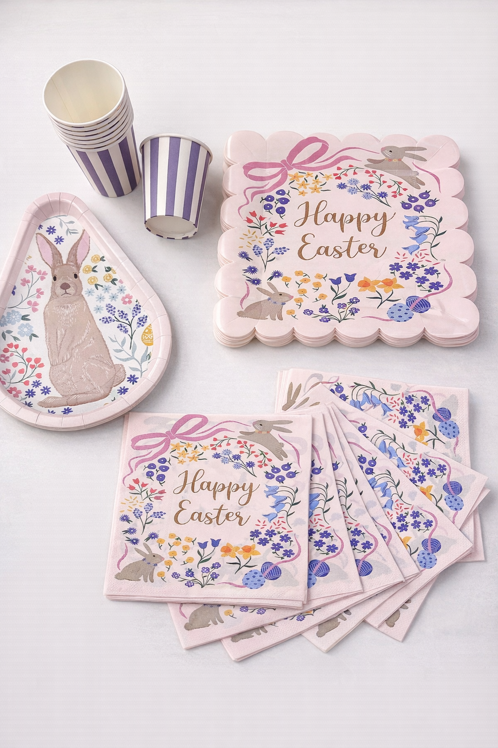 Set Cartón Happy Easter,  8 Personas, 40 piezas