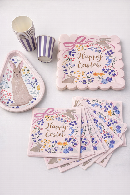 Set Cartón Happy Easter,  8 Personas, 40 piezas