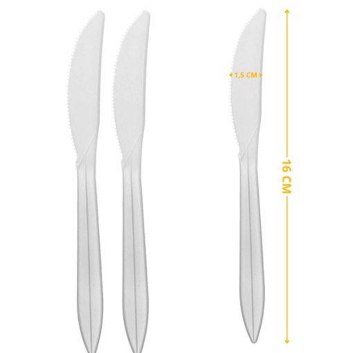 Cuchillos Desechables Transparentes 50 Unidades