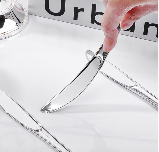 Cuchillos Elegantes Plateado Desechables 50 Unidades