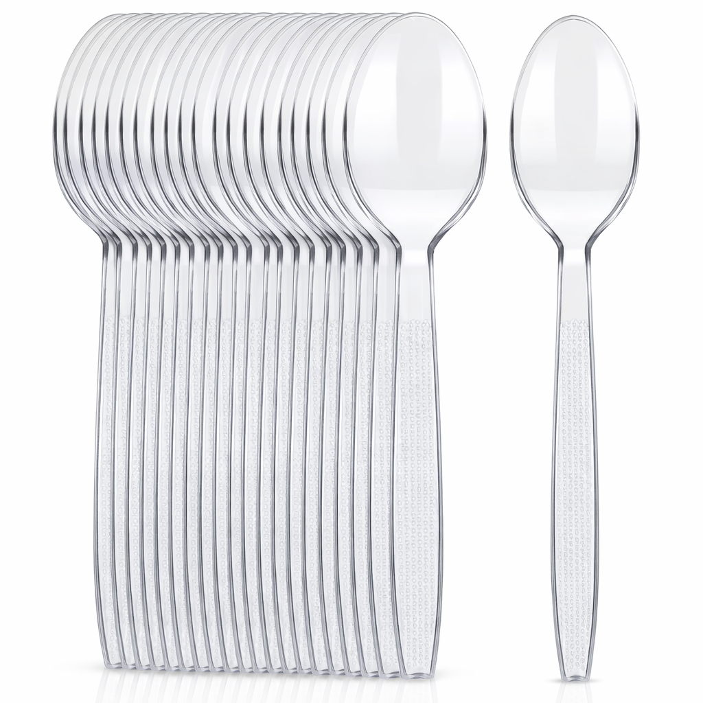Cucharas Desechables Transparentes 50 Unidades