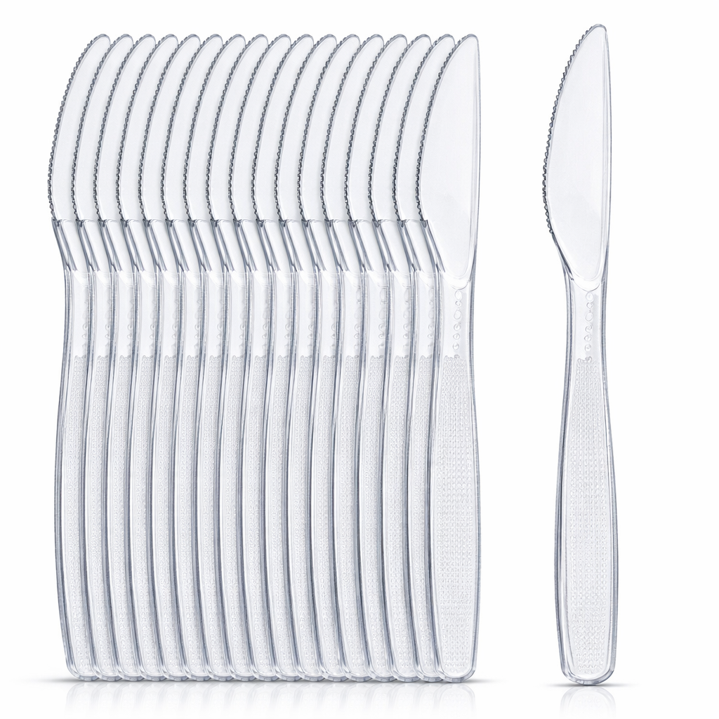 Cuchillos Desechables Transparentes 50 Unidades