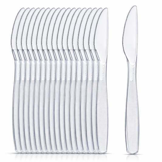 Cuchillos Desechables Transparentes 50 Unidades