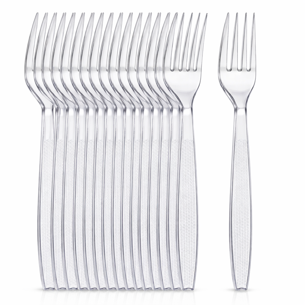 Tenedores Desechables Transparentes 100 Unidades