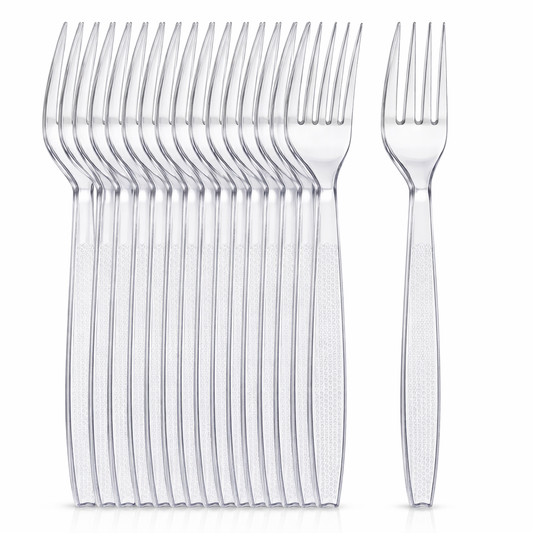 Tenedores Desechables Transparentes 100 Unidades