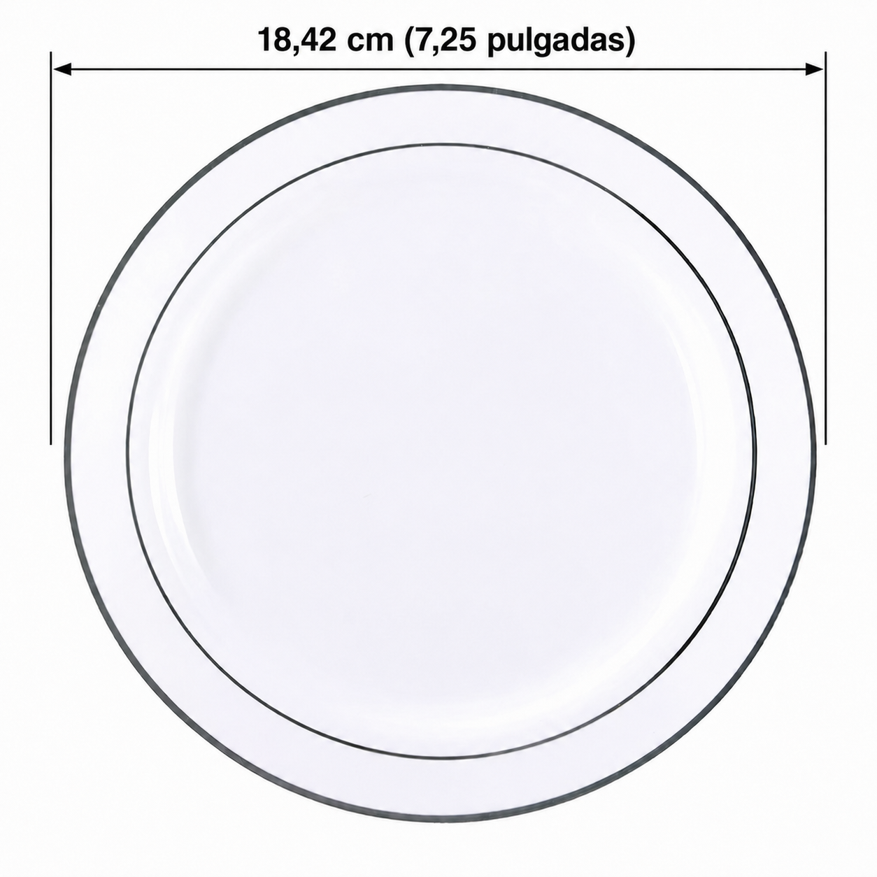 Platos Torta 18,4 cm 10 unidades Silver
