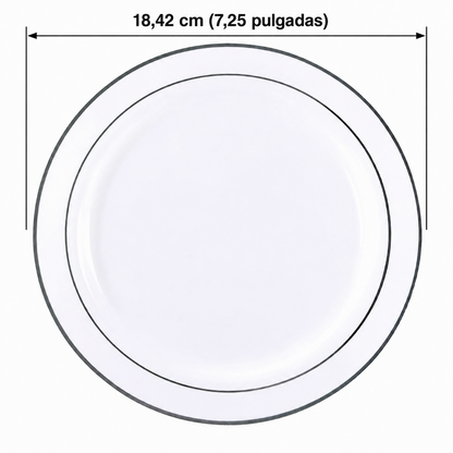 Platos Torta 18,4 cm 10 unidades Silver