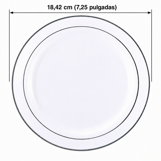 Platos Torta 18,4 cm 10 unidades Silver