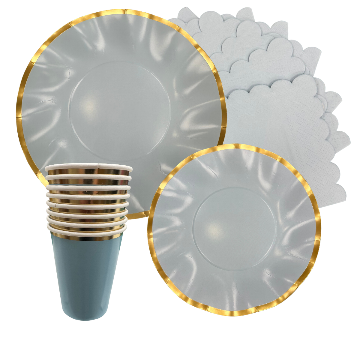 Set Chic Celeste Redondo 8 Personas, 40 Piezas