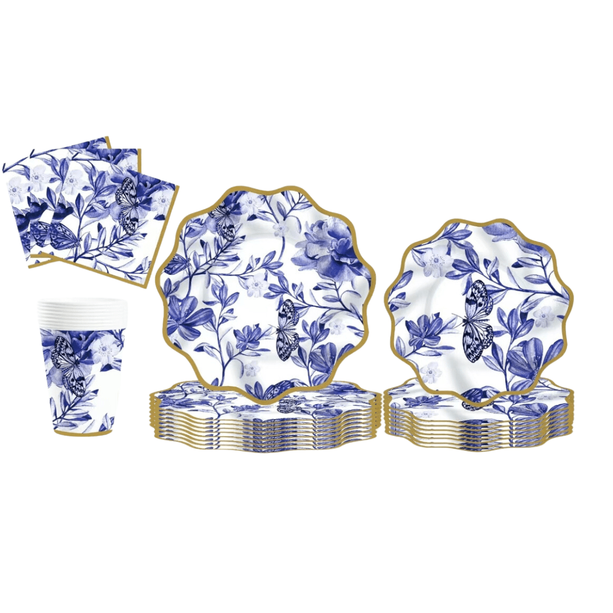 Set Carton Toile de Jouy 10 Personas, 40 Piezas