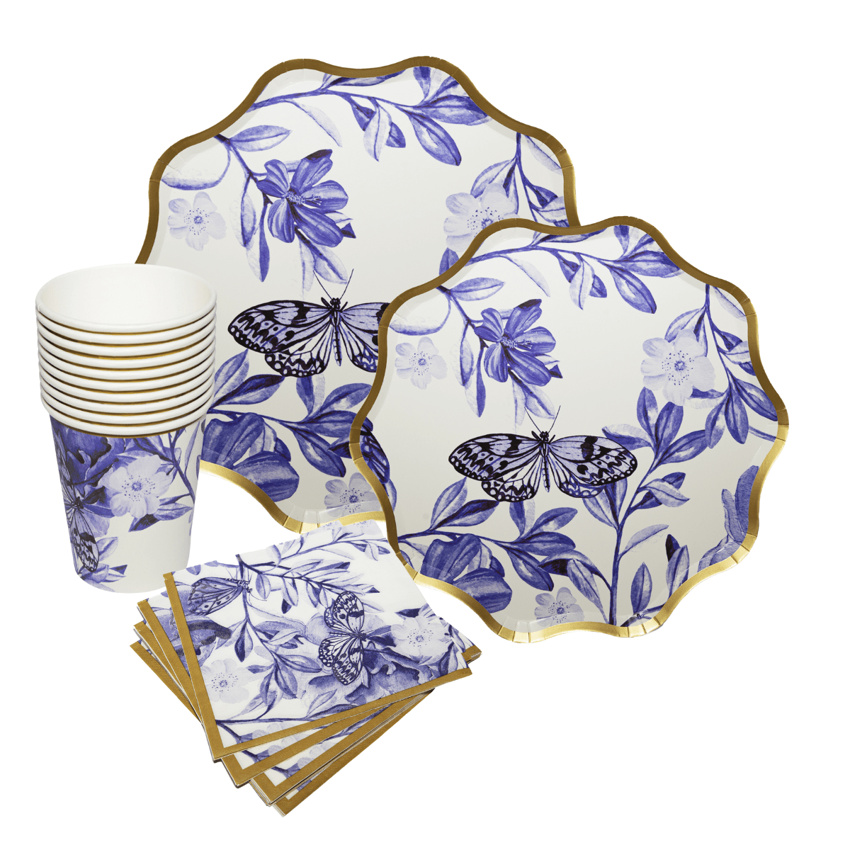 Set Carton Toile de Jouy 10 Personas, 40 Piezas