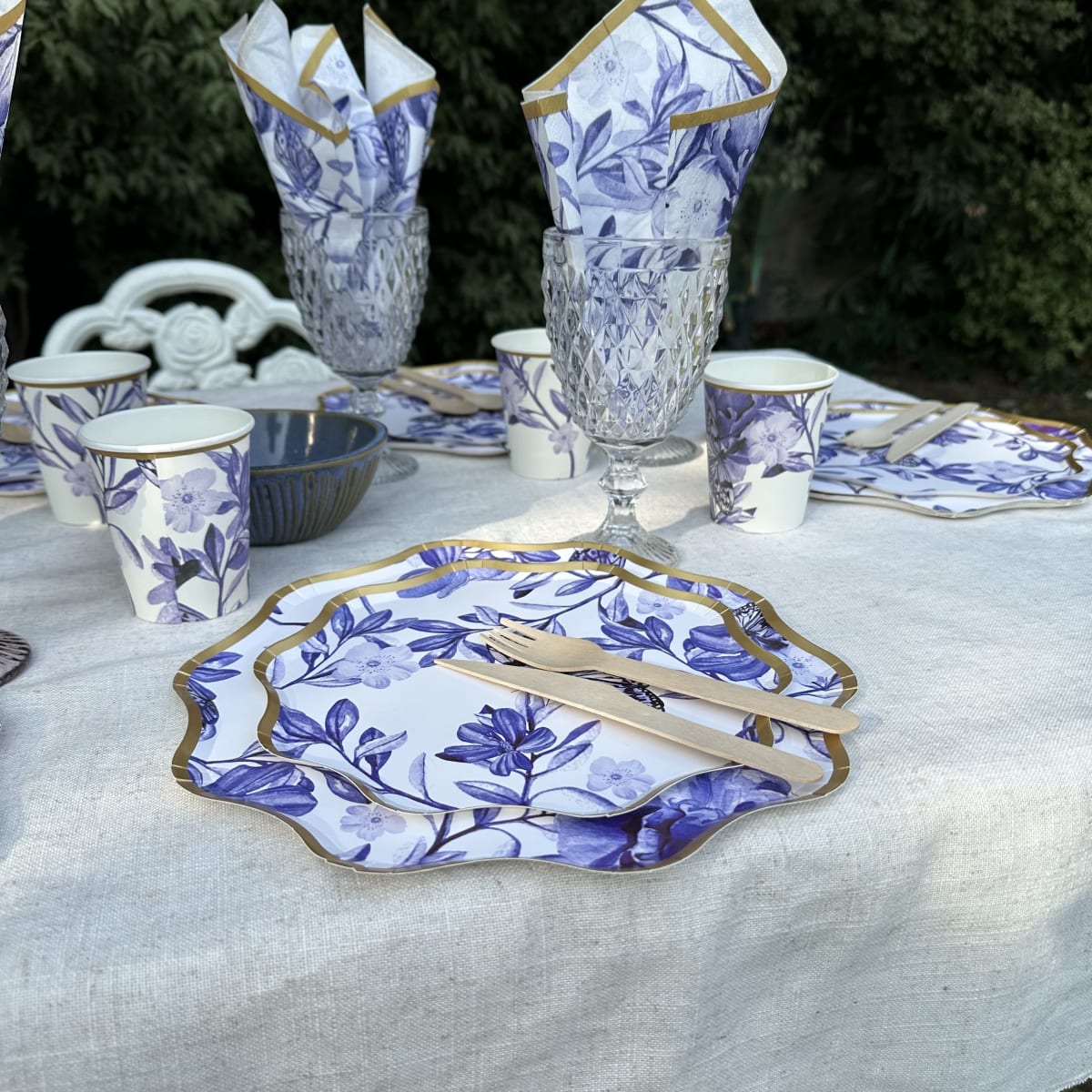 Set Carton Toile de Jouy 10 Personas, 40 Piezas