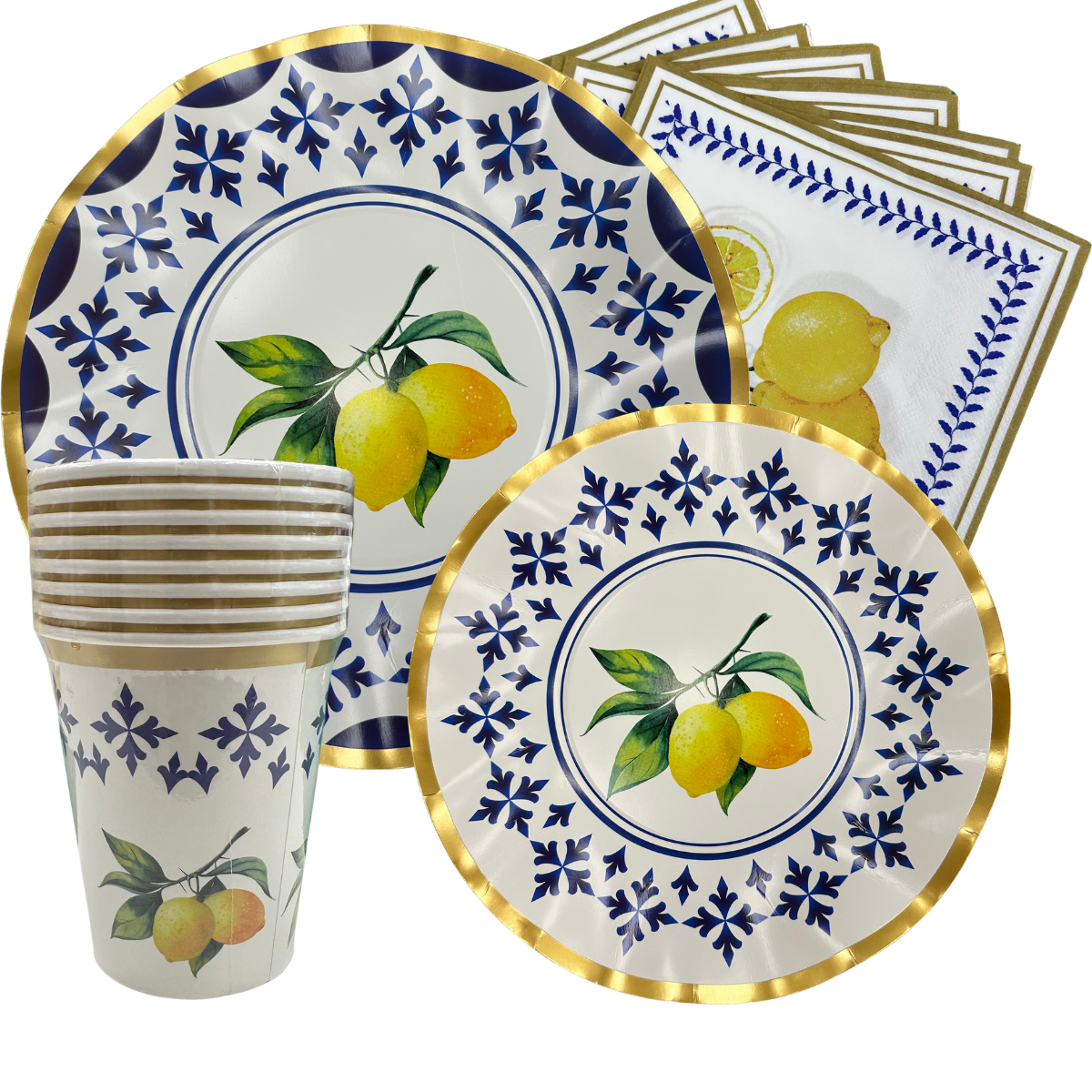 Set Cartón Limones para 8 Personas 40 Piezas