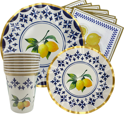 Set Cartón Limones para 8 Personas 40 Piezas