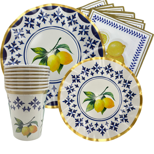 Set Cartón Limones para 8 Personas 40 Piezas
