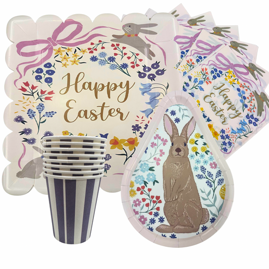 Set Cartón Happy Easter,  8 Personas, 40 piezas